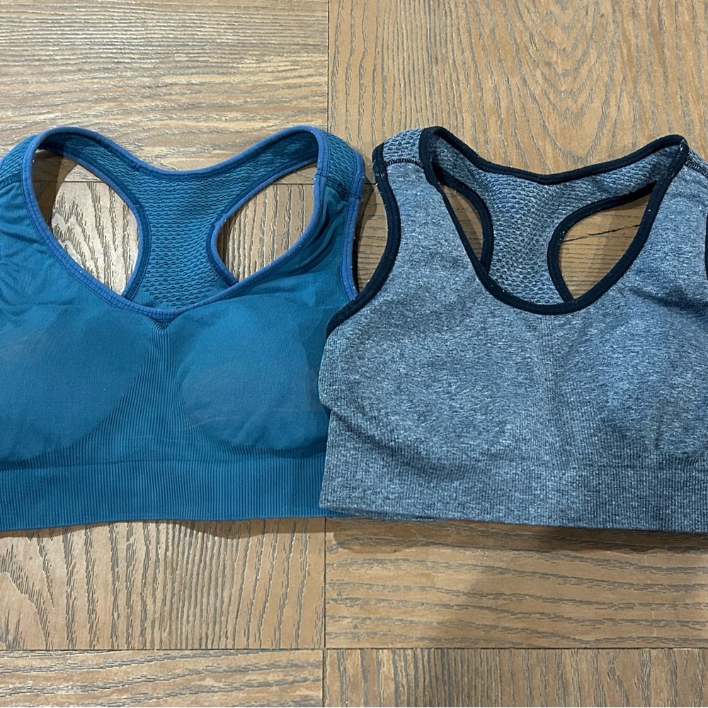 2 Pack Extremely Supportive Old Navy Blue and Gray Sports Bras